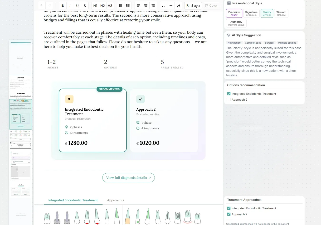 Plandentic auto-generated treatment document
